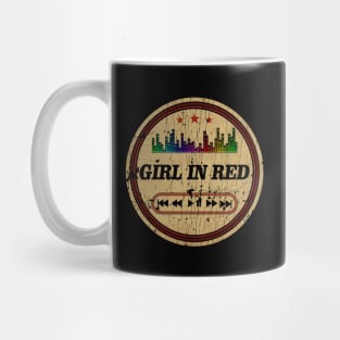 Graphic Girl In Red Retro Distressed Cassette Tape Vintage Mug